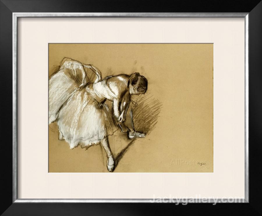 Dancer Adjusting Her Shoe,circa by Edgar Degas paintings reproduction